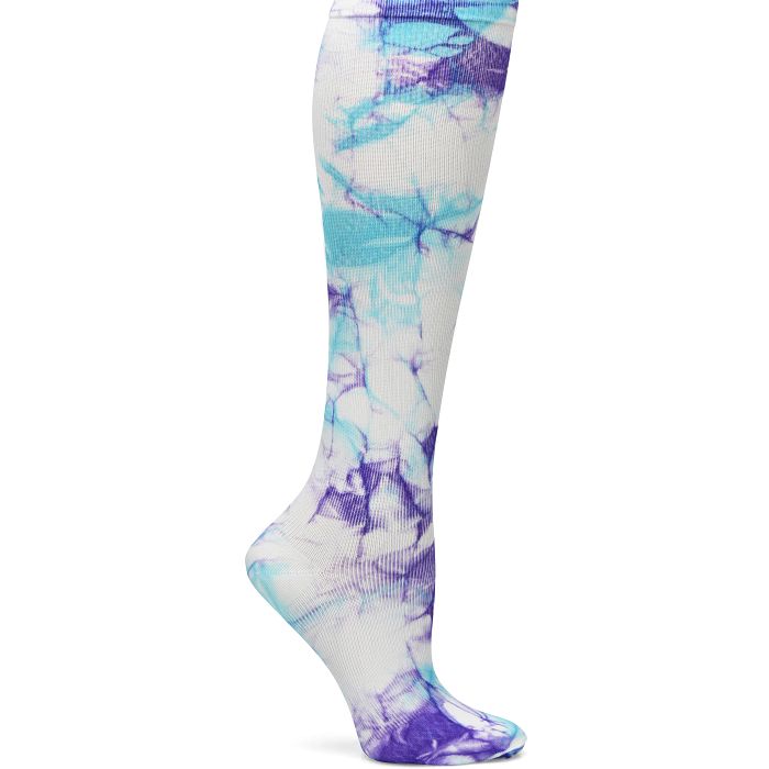 Women's Nursemates Compression Socks in Lilac/Aqua Tie Dye